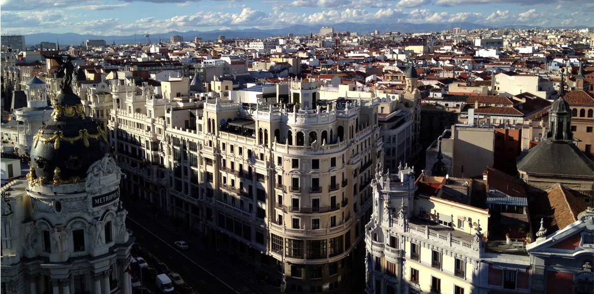 A view of Gran Vía in Madrid